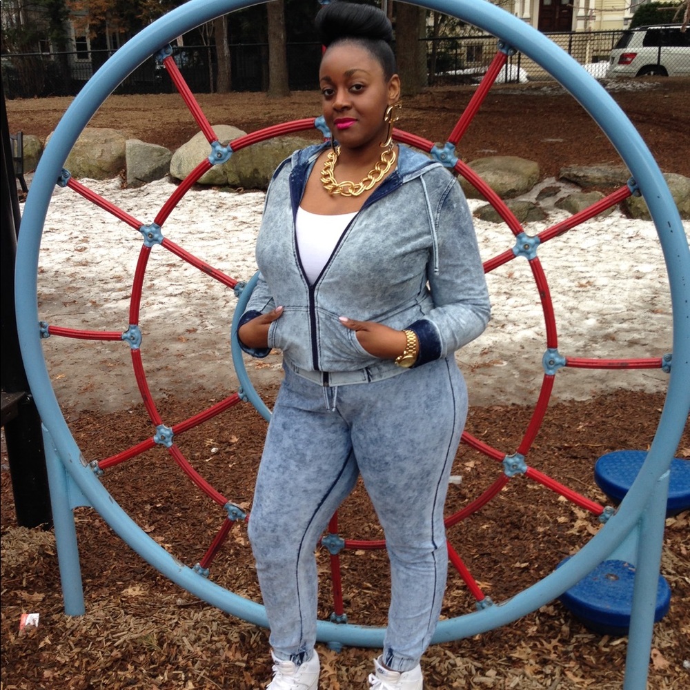 Denim look jogger set